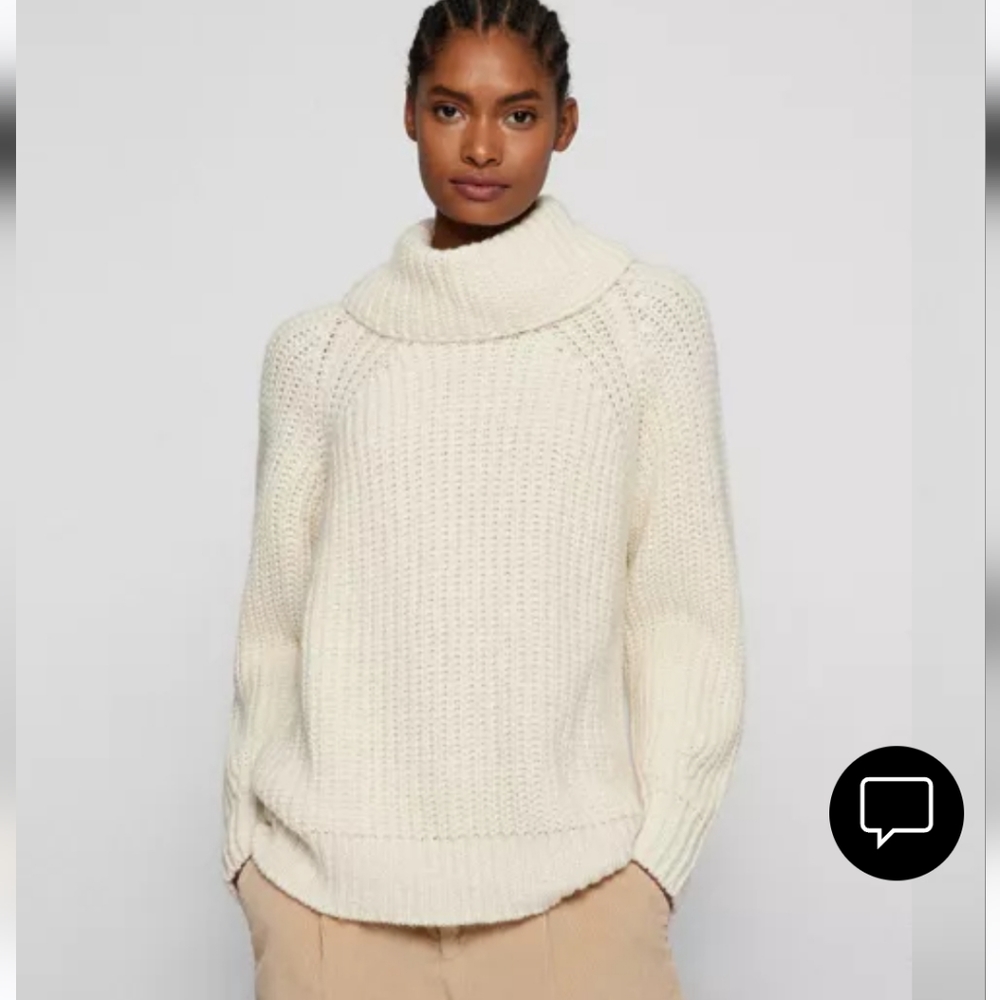 BOSS CHUNKY KNIT CREAM OFF-WHITE SWEATER SZ XL